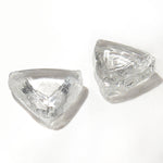 1.03 carat triangular rough diamond pair