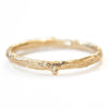Twig themed old band in 14k yellow gold