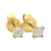 Minimalist raw diamond stud earrings