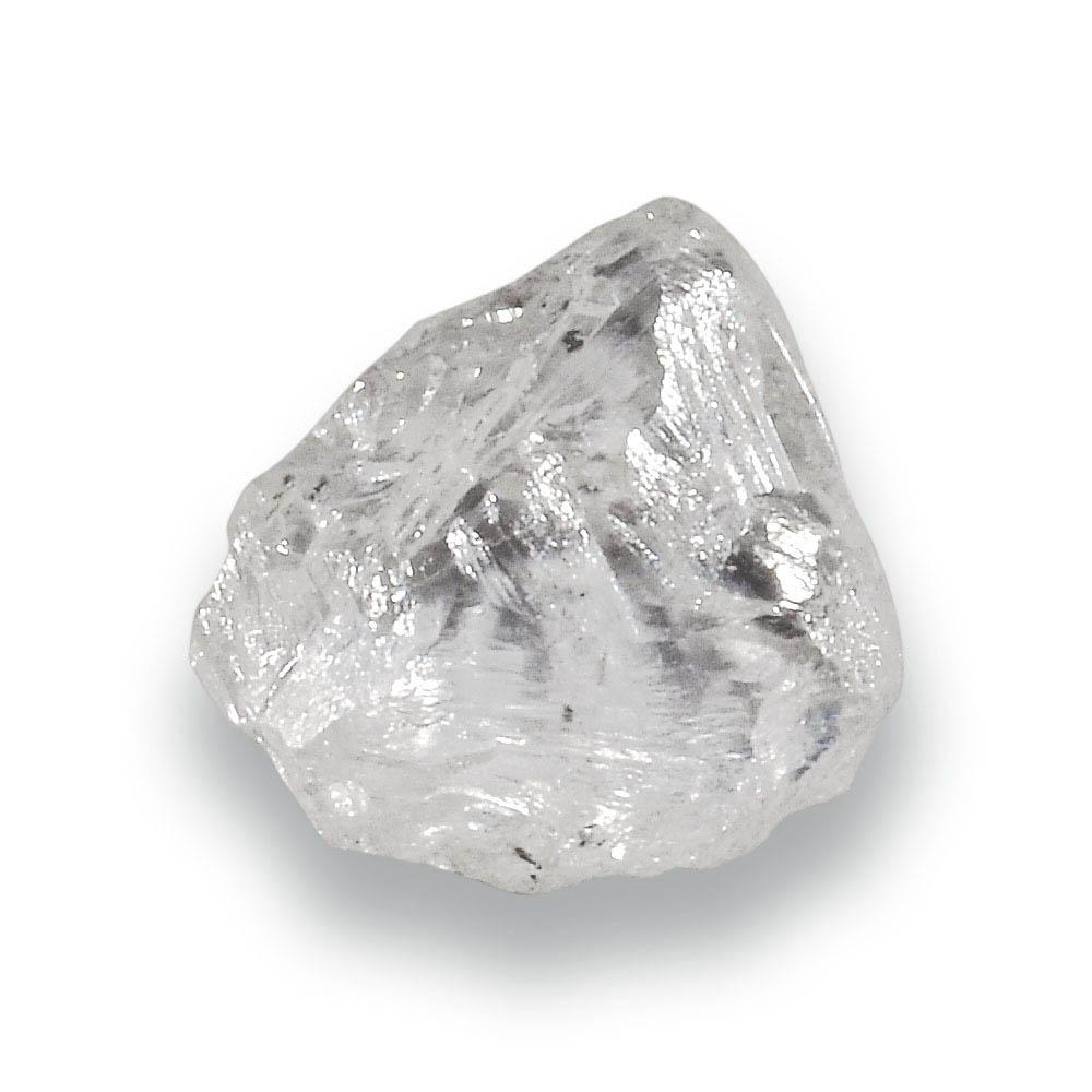 0.61 carat geometrically patterned white rough diamond crystal ...
