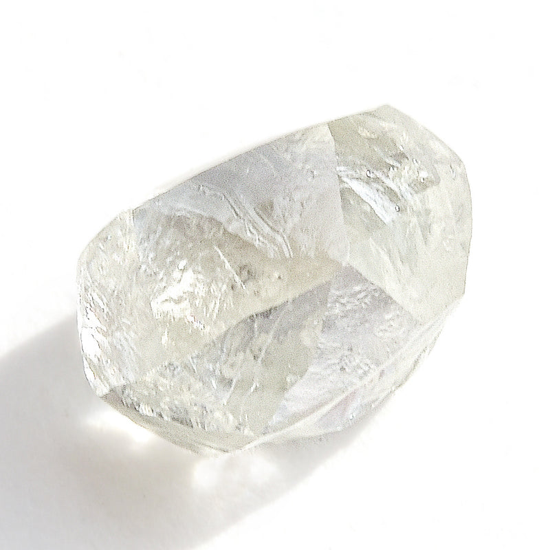 0.94 carat white and oblong raw diamond octahedron