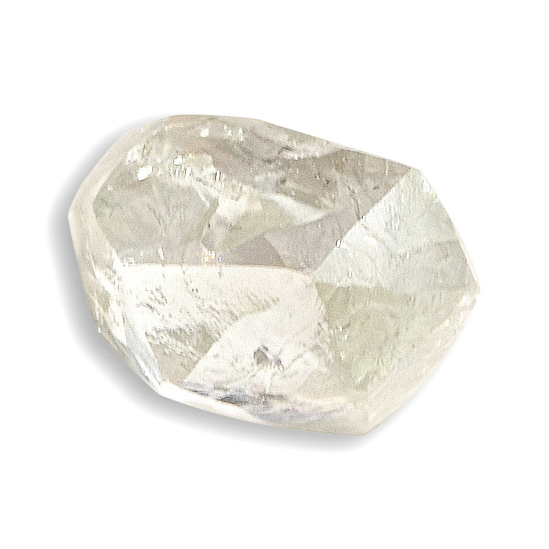 0.94 carat white and oblong raw diamond octahedron