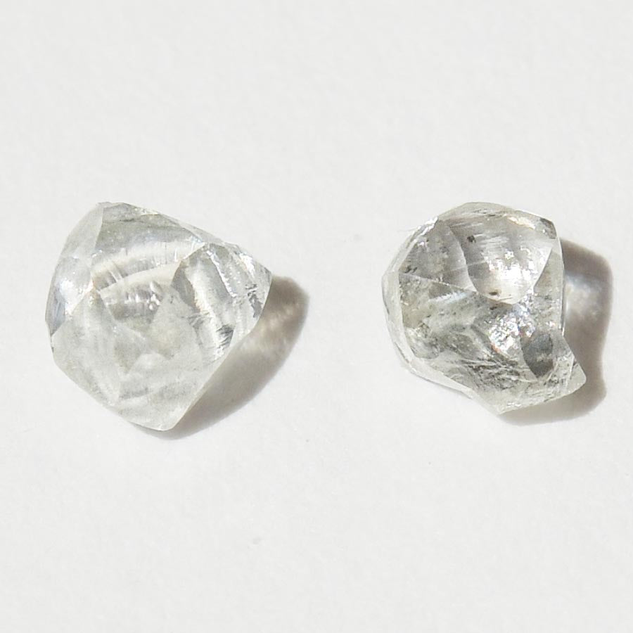 50 carat bright white raw diamond pair The Raw Stone