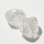 0.78 carat light pink champagne raw diamond pair