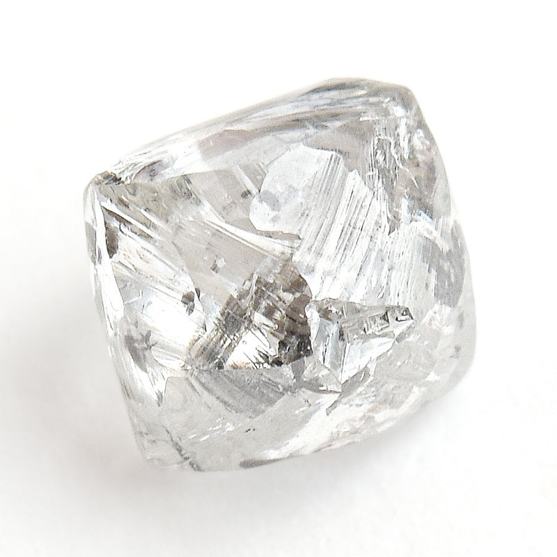 1.04 carat shiny waterlike rough diamond octahedron