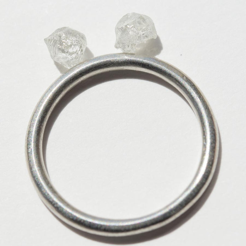 1.01 carat white raw diamond pair