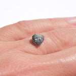 1.5 carat jet black raw diamond triangle