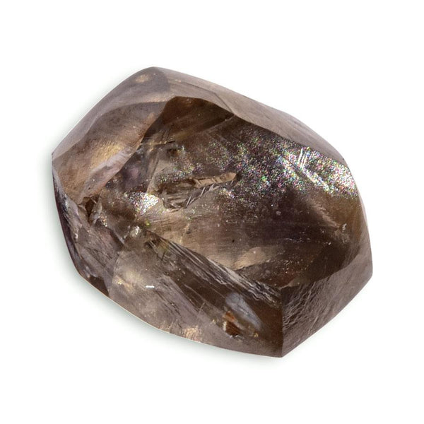 1.39 carat light cognac rough diamond dodecahedron