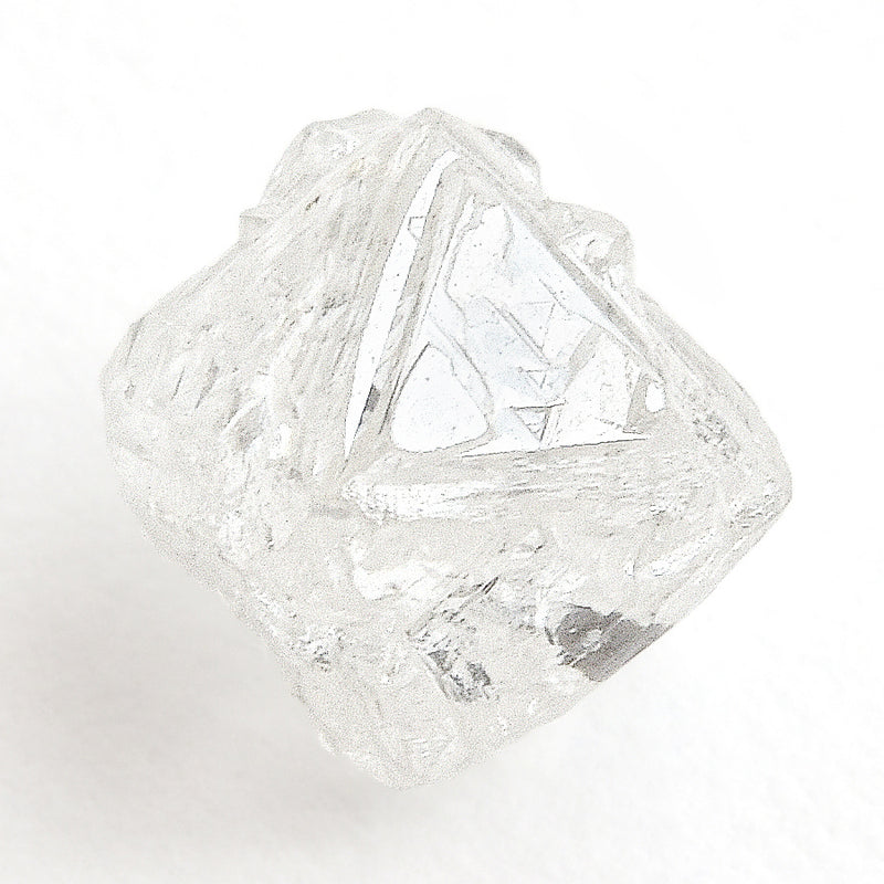 1.39 carat earthy and white rough diamond octahedron