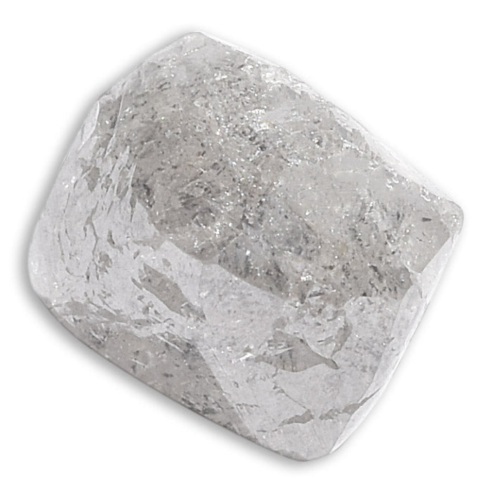 1.41 carat smooth salt and pepper raw diamond octahedron