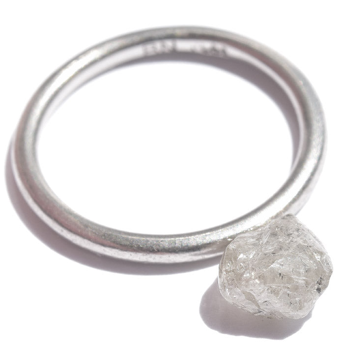 1.36 carat smooth and shiny salt and pepper raw diamond