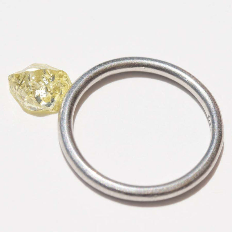 1.125 carat fancy yellow freeform rough diamond