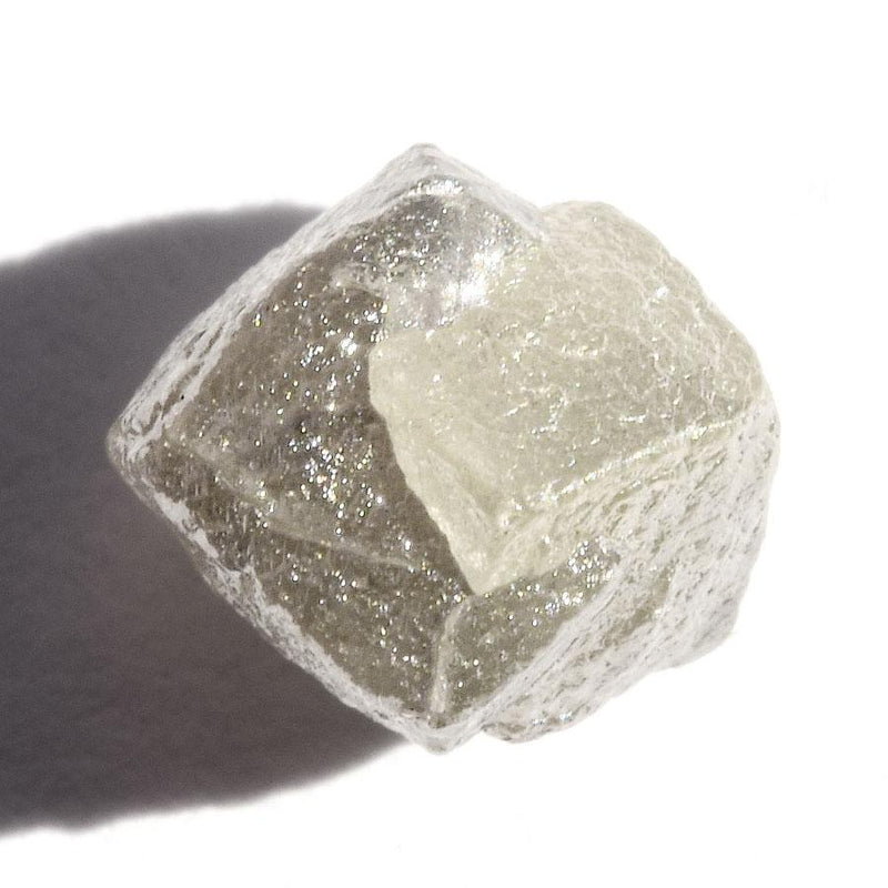 1.85 carat silver and champagne colored rough diamond twinned cube Raw Diamond South Africa 