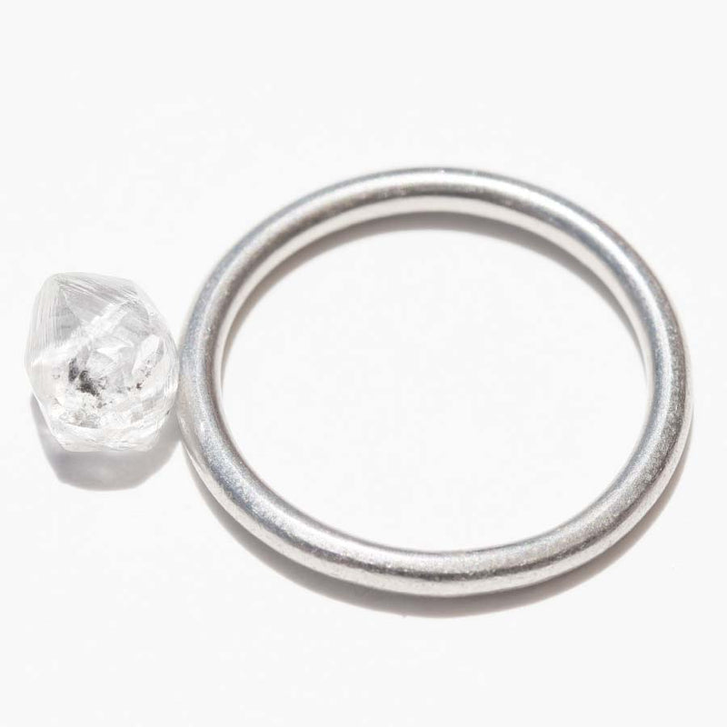 2.0 carat classic white rough diamond dodecahedron