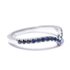 Blue Sapphire Contoured Wedding Band or Stacking Ring