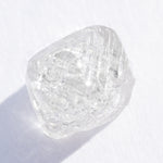 1.04 carat bright white raw diamond half octahedron