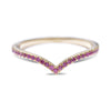 Pink Sapphire Contoured Wedding Band or Stacking Ring