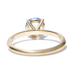 Bi-Color Blue and White Sapphire Engagement Ring with Diamonds