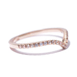 White Sapphire Contoured Wedding Band or Stacking Ring