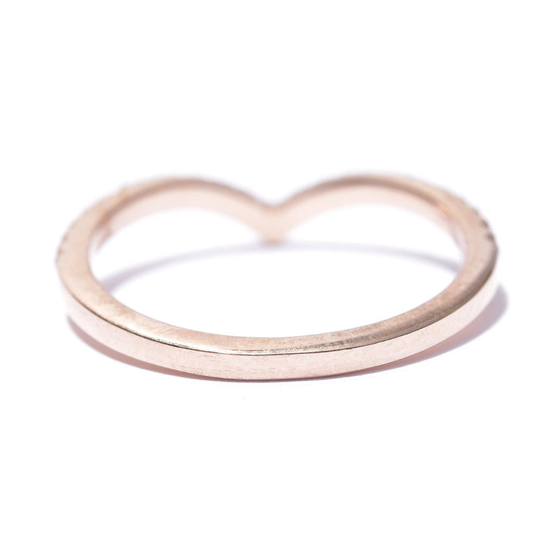 White Sapphire Contoured Wedding Band or Stacking Ring