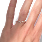 White Sapphire Contoured Wedding Band or Stacking Ring