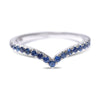 Blue Sapphire Contoured Wedding Band or Stacking Ring