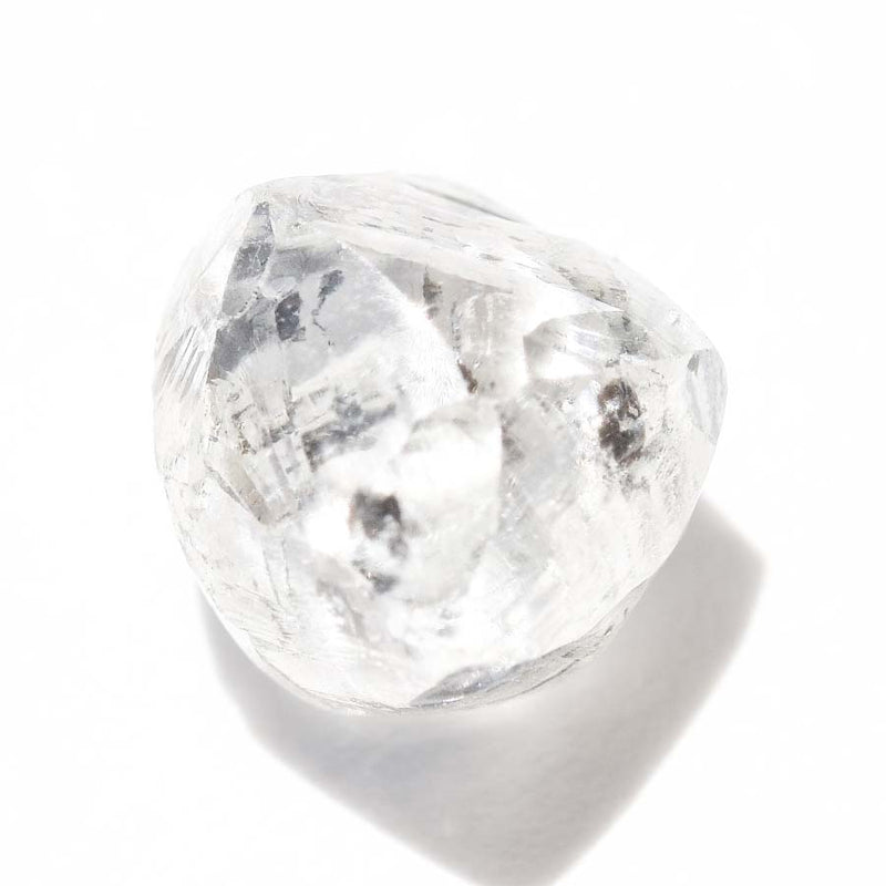 1.72 carat white light freeform shaped raw diamond