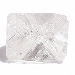 0.24 carat half octahedron white raw diamond