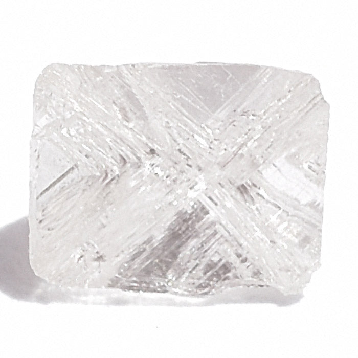 0.24 carat half octahedron white raw diamond