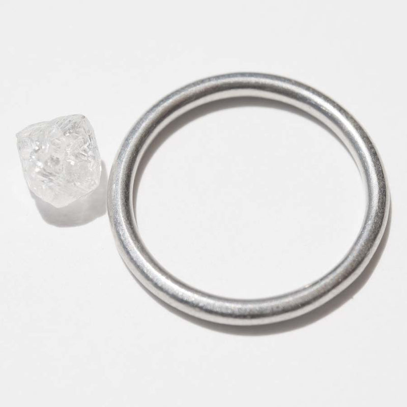 1.48 carat perfectly pure white freeform raw diamond