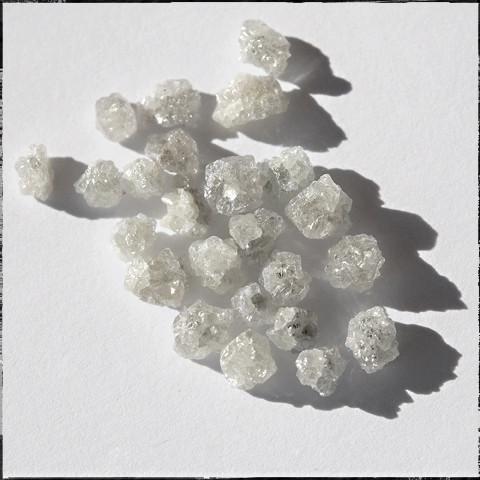 25.04 carats white and silver rough diamonds Raw Diamond South Africa 