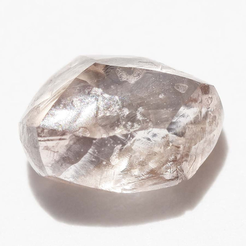 1.17 carat blush colored raw diamond dodecahedron