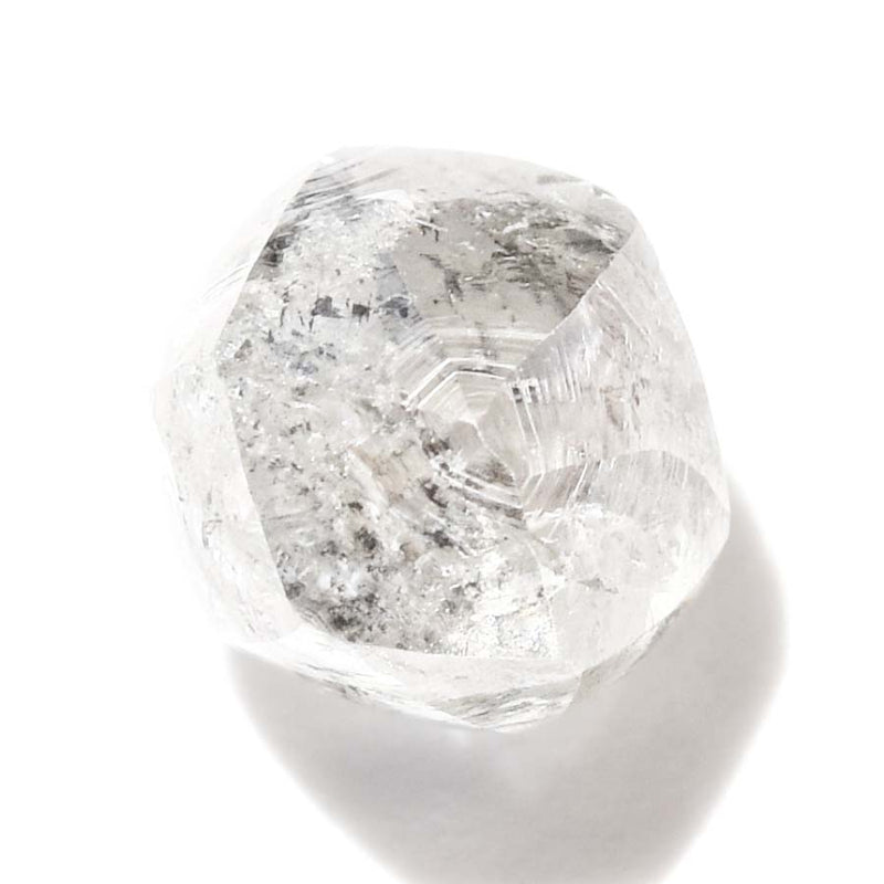 0.74 carat salt and pepper dodecahedral raw diamond