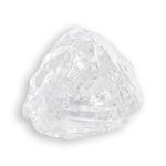 1.00 carat clean and clear white raw diamond half octahedron