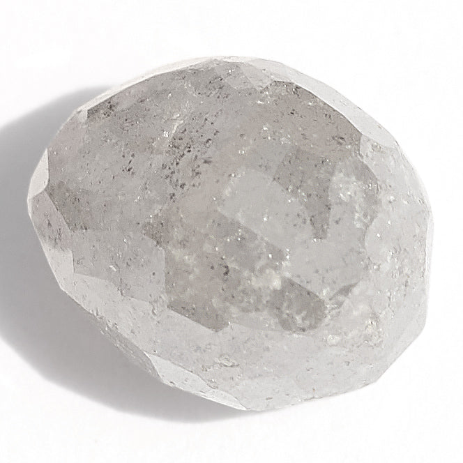 2.46 carat light silver sparkly demi-cut raw diamond