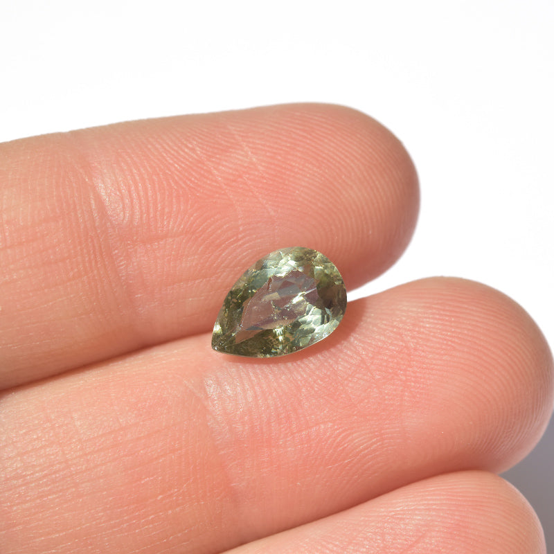 Apple green teardrop cut tanzanite ethically Sourced Gemstone 10.1x7mm SKU:TZ02