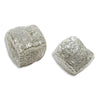 13.78 carat silver gray cubical raw diamond pair