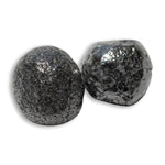 4.13 carat black round raw diamond pair