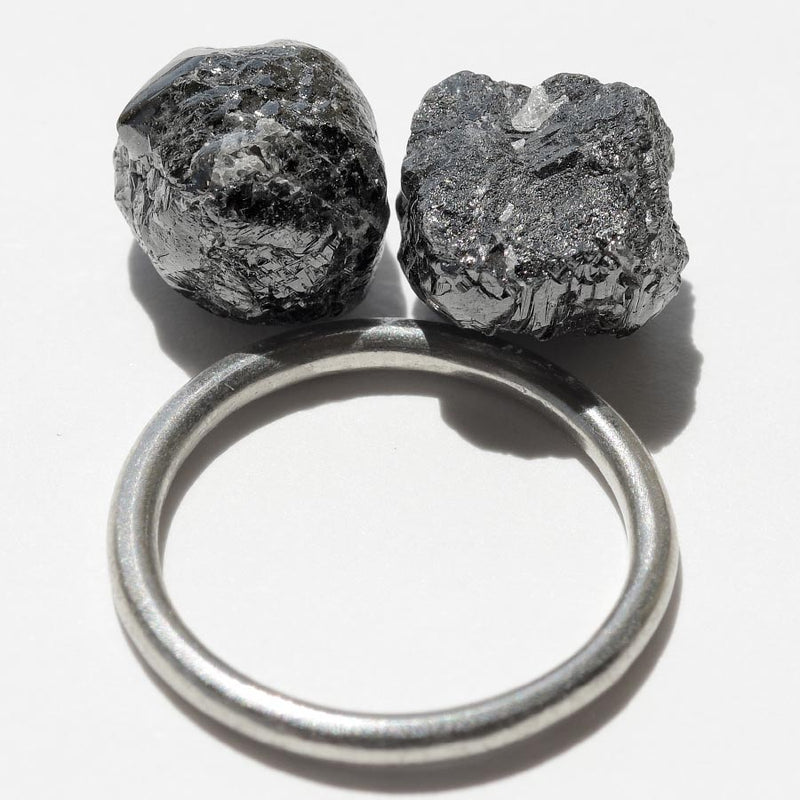 15.23 carat black cube raw diamond parcel
