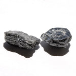 14.43 carat oblong black raw diamond pair