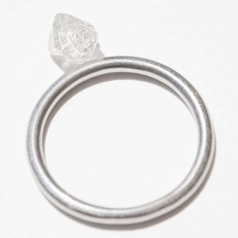 1.15 carat proportional and white raw diamond octahedron