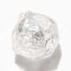 1.15 carat round and white raw diamond dodecahedron