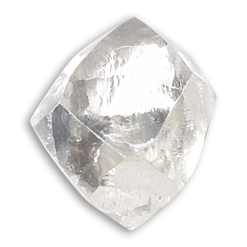 0.67 carat bright white and clear rough diamond dodecahedron