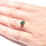 1.25 carat deep sea green freeform shaped rough diamond