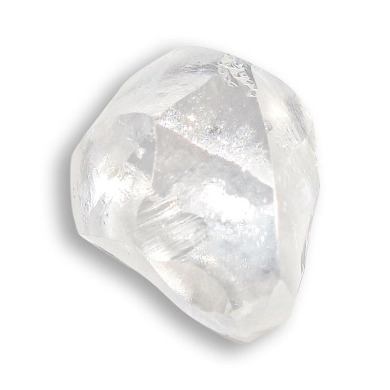 0.72 carat matte white freeform shaped raw diamond