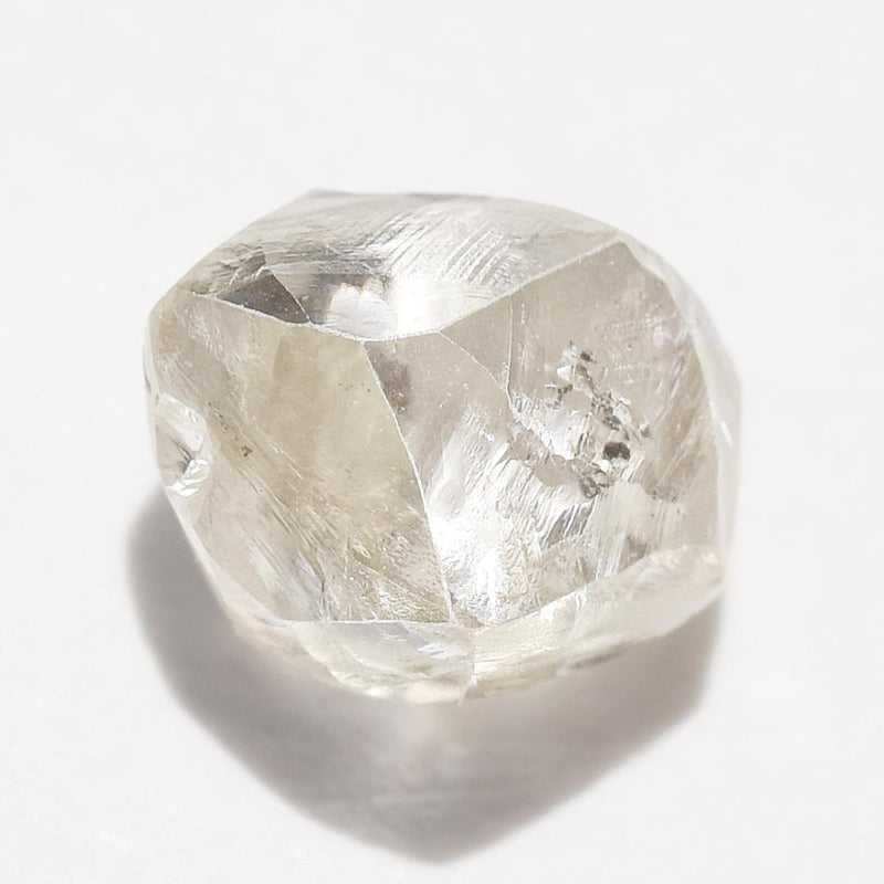 0.86 carat fancy and waterlike rough diamond dodecahedron