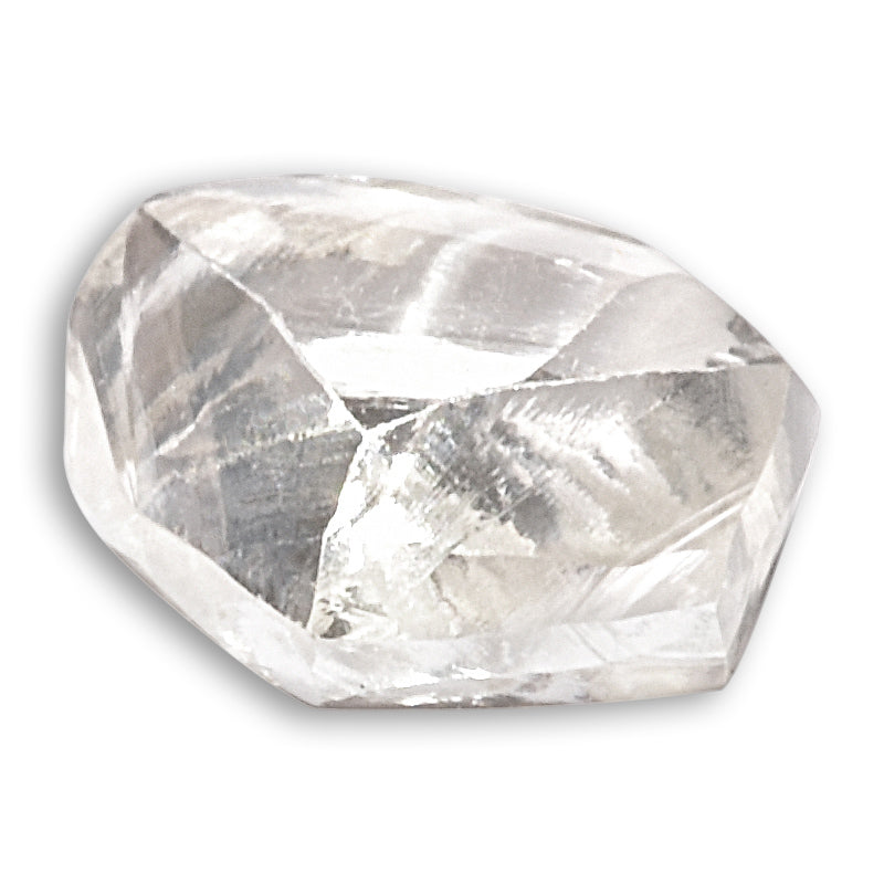 0.52 carat bright white and round rough diamond dodecahedron