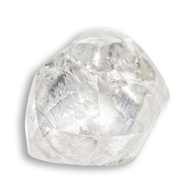 0.69 carat bright white raw diamond freeform crystal