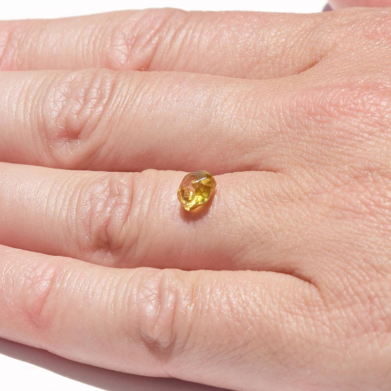 1.13 carat golden lime freeform rough diamond