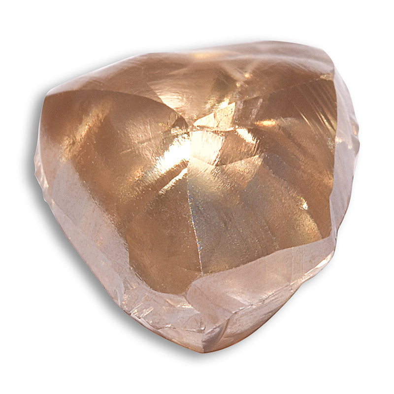 4.10 carat light brown light filled rough diamond triangle maccle